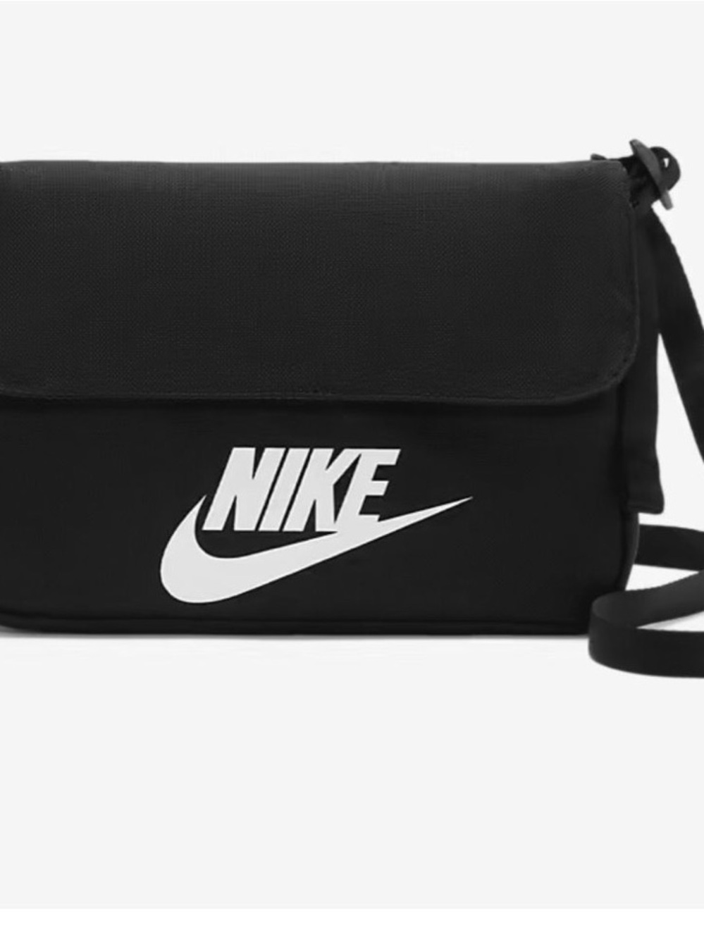 Nike Black Messenger Crossbody with White Swoosh